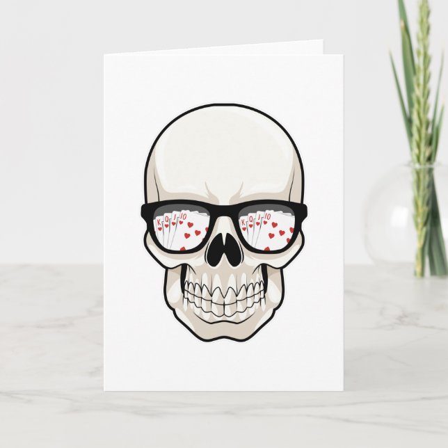 Skull at Poker with Sunglasses Card (Front)