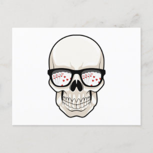 Skull at Poker with Sunglasses Postcard