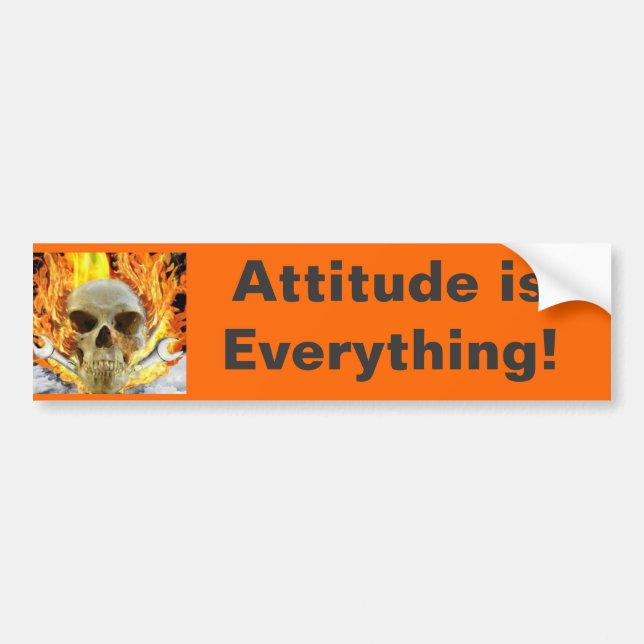 skull, Attitude is Everything! Bumper Sticker (Front)