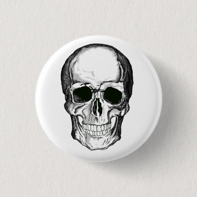 Skull badge 1 inch round button (Front)