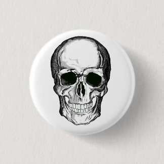 Skull badge 1 inch round button