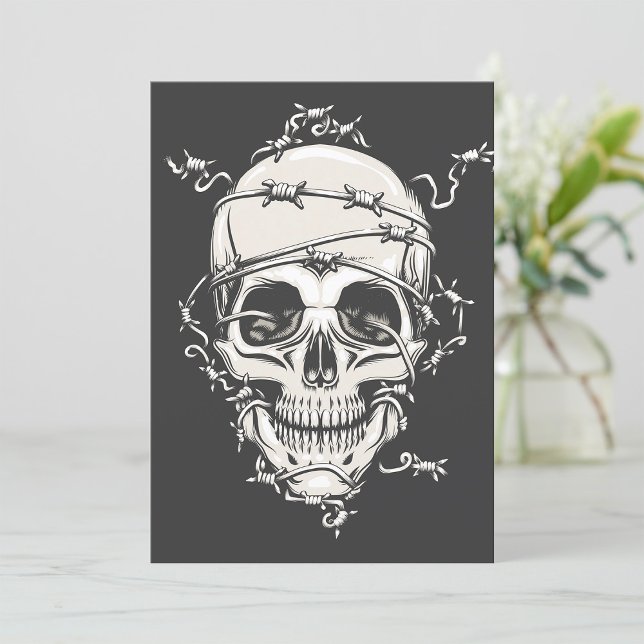 Skull Barbed Wire Invitation (Creator Uploaded)