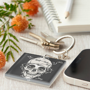 Skull Barbed Wire Keychain