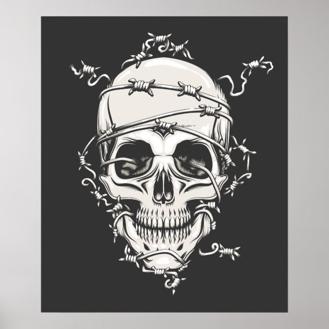 Skull Barbed Wire Poster (Front)