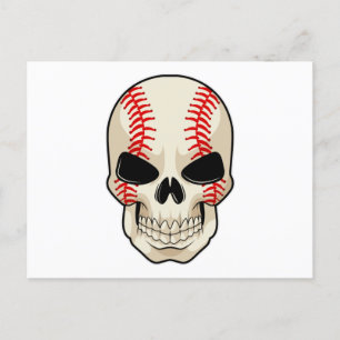 Skull Baseball Sports Postcard