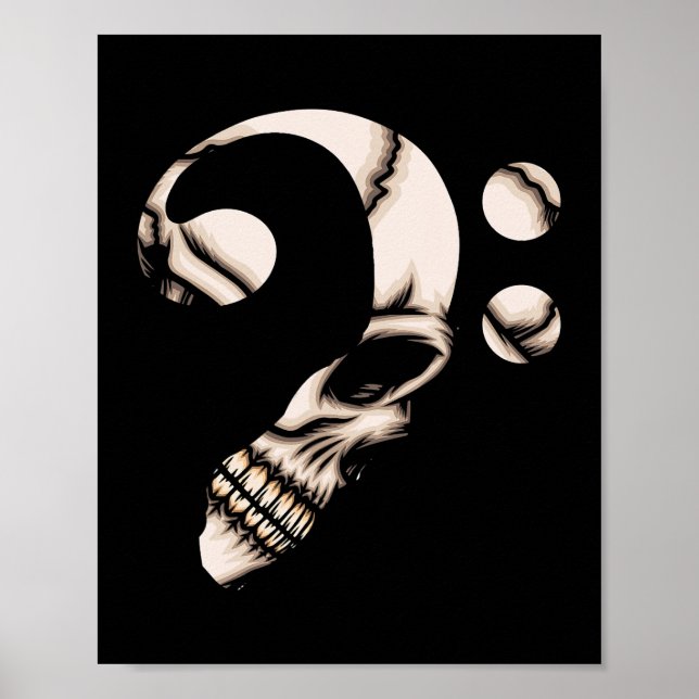 Skull Bass Guitar Player Musician Musical Band Pla Poster (Front)