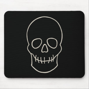 Skull - Bat Black and Bone White Mouse Pad
