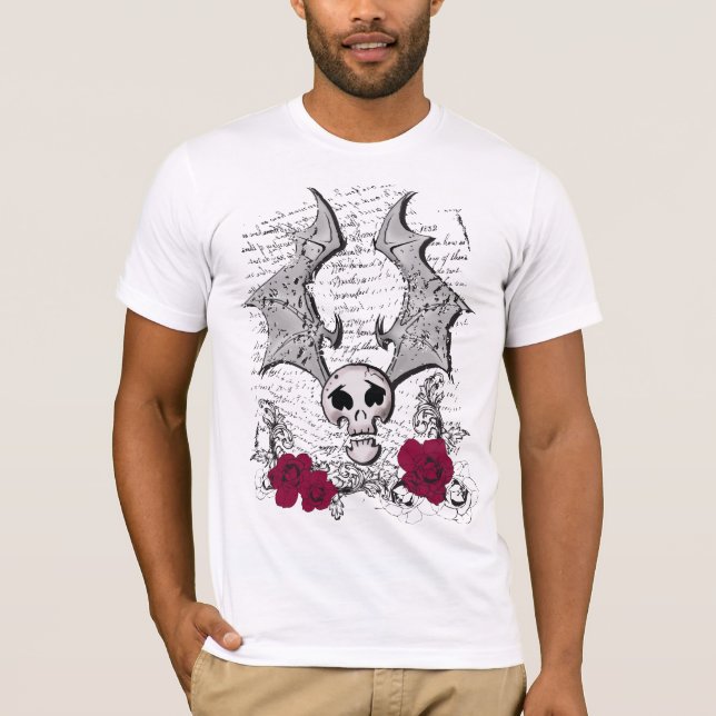 SKULL-BAT ROSES T-Shirt (Front)