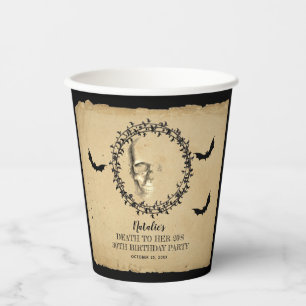 Skull Bats Death to Her 20s Birthday Party Paper Cups