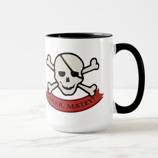 Skull - Black 15 oz Ringer Mug (Right)
