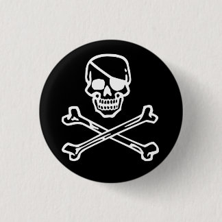 Skull (black) 1 inch round button