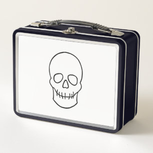 Skull - Black and White Metal Lunch Box