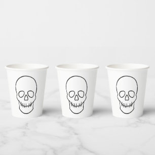 Skull - Black and White Paper Cups