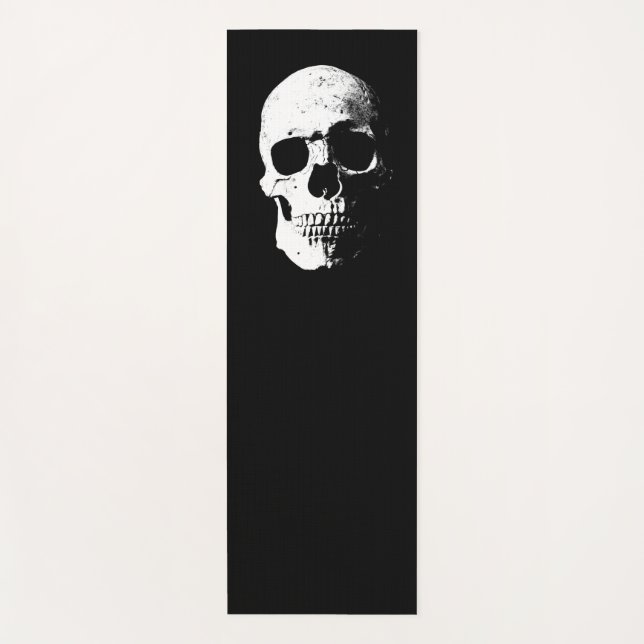 Skull Black And White Pop Art Fitness Template Yoga Mat (Front)