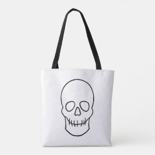 Skull - Black and White Tote Bag
