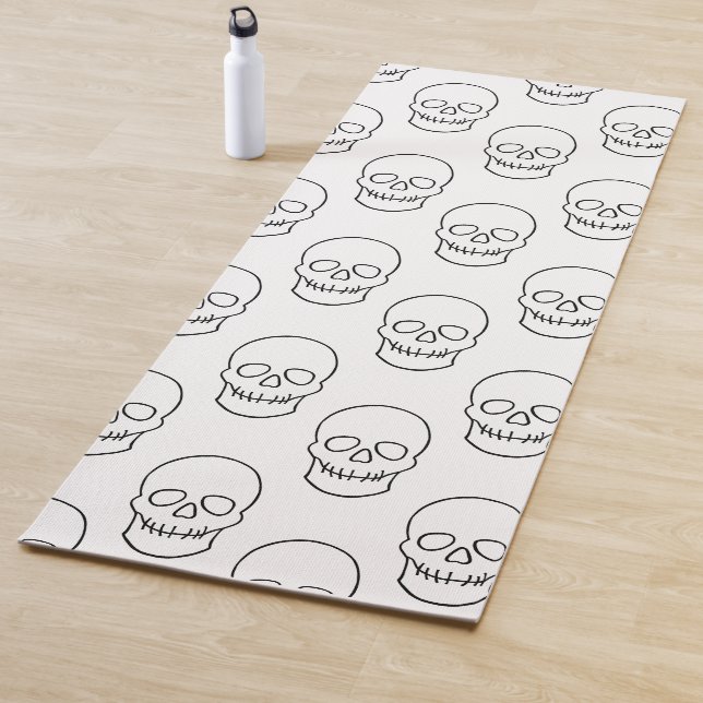Skull - Black and White Yoga Mat (In Situ)