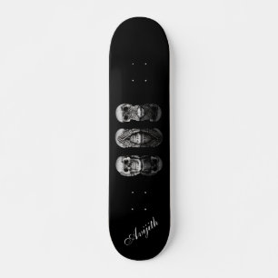 Skull Black blue Modern Custom  Skateboard