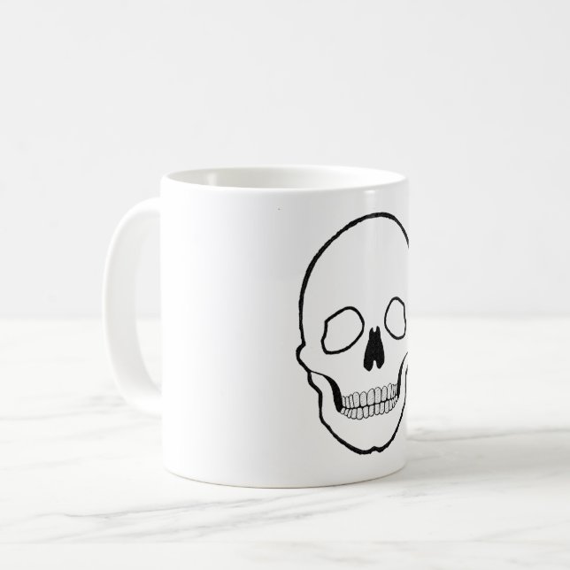 Skull black coffee mug (Front Left)