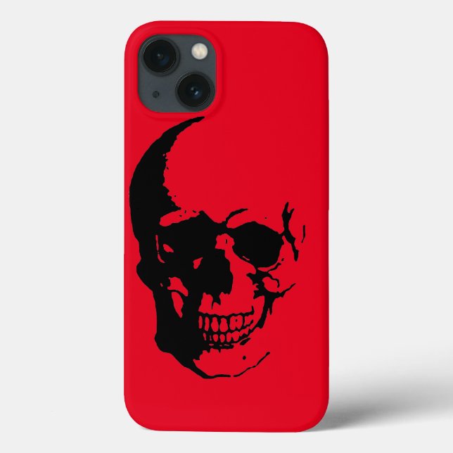 Skull - Black Red Heavy Metal Rock Fantasy Pop Art Case-Mate iPhone Case (Back)