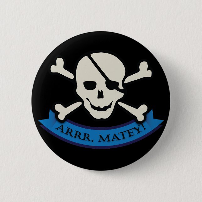 Skull - Black Standard, 2¼ Inch Round Button (Front)