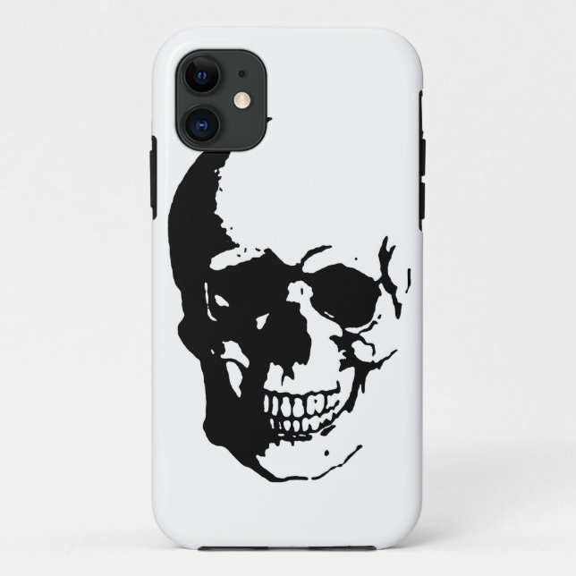 Skull - Black & White Metal Fantasy Art Case-Mate iPhone Case (Back)