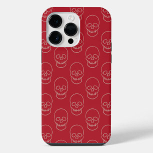 Skull - Blood Red and Bone White iPhone 14 Pro Max Case