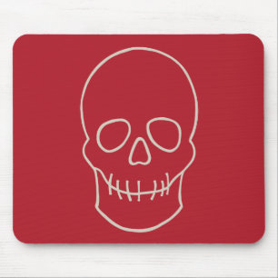Skull - Blood Red and Bone White Mouse Pad