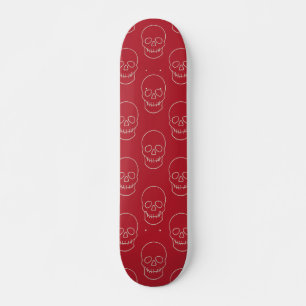 Skull - Blood Red and Bone White Skateboard