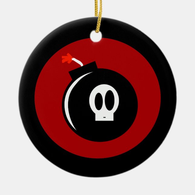 Skull Bomb Ceramic Ornament (Front)