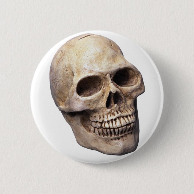 Skull bone 2 inch round button (Front)