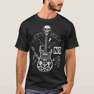 Skull Bone Guitar Black T-Shirt