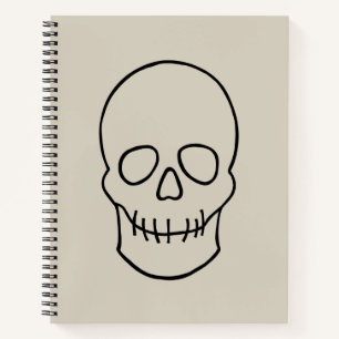 Skull - Bone White and Bat Black Notebook