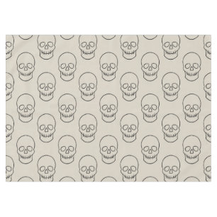 Skull - Bone White and Bat Black Tablecloth