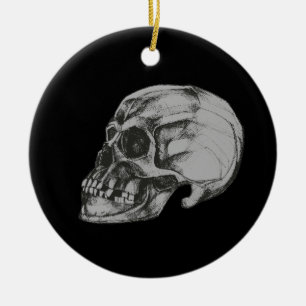 Skull & Bones Halloween Ceramic Ornament