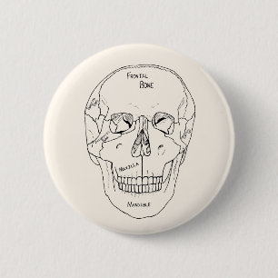 Skull Bones - Labelled 2 Inch Round Button