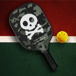 Skull Bones Pickleball Team Family Camouflage Paddle