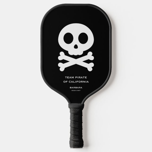 Skull Bones Pickleball Team Family Halloween Pickleball Paddle (Front)