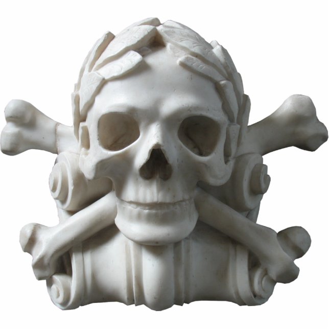 Skull & Bones Pirate Skeleton Sculpture Standing Photo Sculpture (Front)