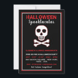 Skull & Bones, Red Halloween Party<br><div class="desc">These invitations are perfect for anyone planning a Halloween celebration. The design features a skull & bones on the front and a tiled skull & bones design on the back and is finished with matching editable wording. This gothic design can be personalized to suit your special event and will be...</div>