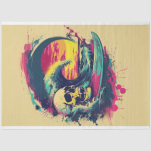 Skull Bones Surf Rider #2 Decoupage  Tissue Paper