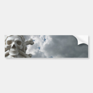 Skull & Bones with Cloudy Sky Car Bumper Sticker