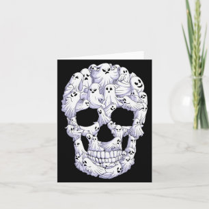 Skull Boo Ghost Funny Boo Ghosts Halloween Costume Card