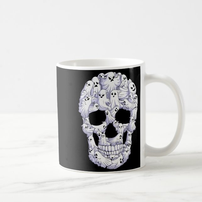 Skull Boo Ghost Funny Boo Ghosts Halloween Costume Coffee Mug (Right)