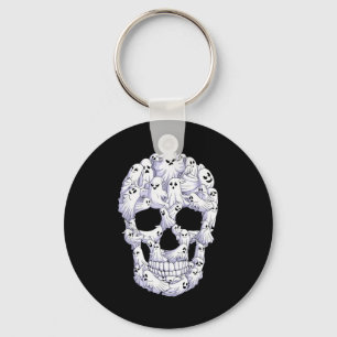 Skull Boo Ghost Funny Boo Ghosts Halloween Costume Keychain