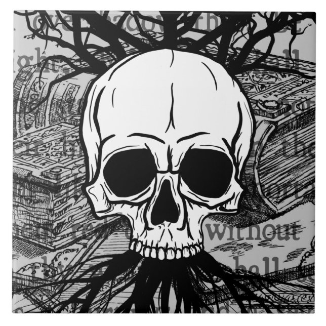 Skull & Books Tile (Front)