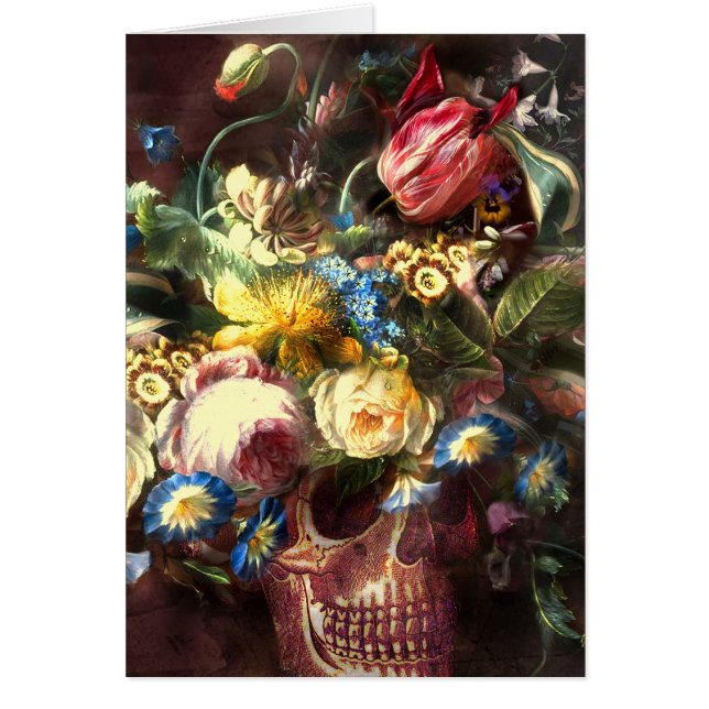 Skull Bouquet Greeting Card (Front)