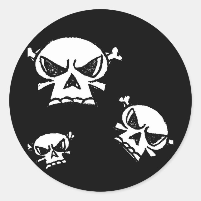 Skull Boys by Justyn Johnson Classic Round Sticker (Front)