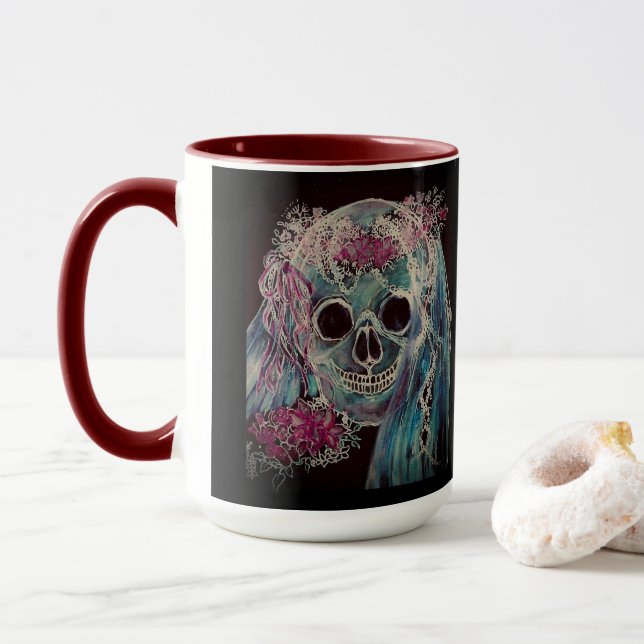 Skull Bride Mug 15 oz. (With Donut)