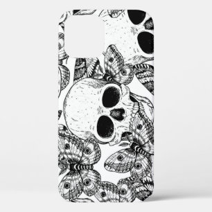 Skull, butterflies: hand-drawn vintage pattern iPhone 12 case