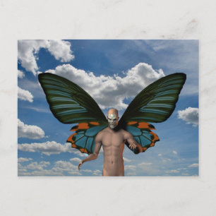 Skull Butterfly Postcard